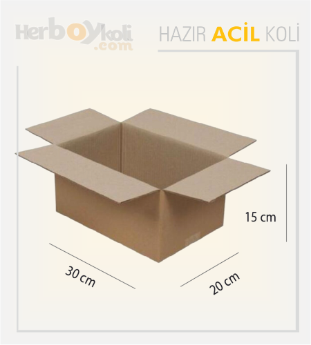Acil Koli Üretim Firması Stoktan Acil Hazır Koli Çeşitleri - 30x20x15 Cm Çift Oluklu Acil Koli